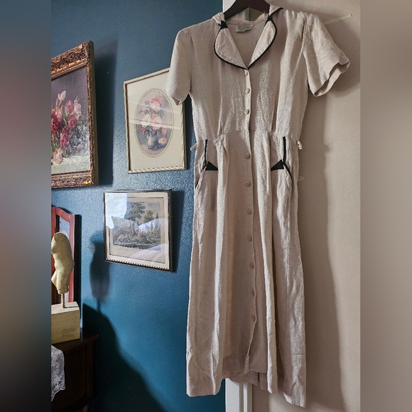 Vintage Irish linen dress - Picture 1 of 6